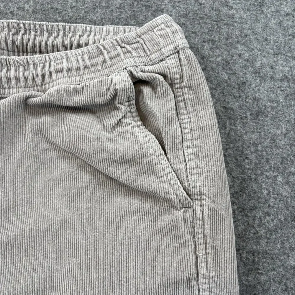Quiksilver Taxer Corduroy Shorts Mens XL Grey Elastic Waist Drawstring 36x7